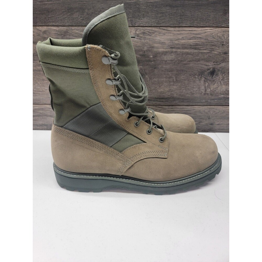 UFCW Mondo Mens US 12 R Green Leather Suede Vibram Sole Military Combat Boots